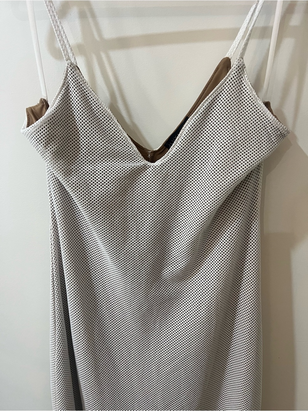 JLUXLABEL White Crochet Overlay Dress with Tan Lining - Picture 3 of 5